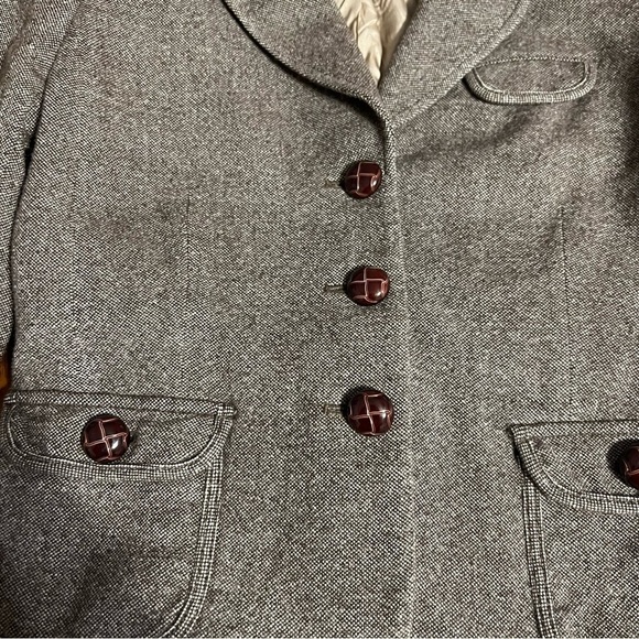 Banana Republic Women's Wool Blend Cropped Blazer in Brown Tweed Sz 4 Outlander - Picture 7 of 16